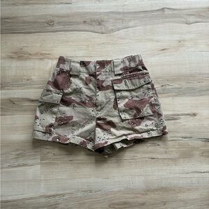 TNA Women's Cargo Shorts in Brown and Tan Camo